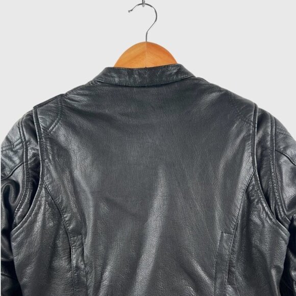 Milwaukee Leather Jacket JMLL2571 Black Crinkled Arm Motorcycle Bomber Goatskin - Picture 7 of 16